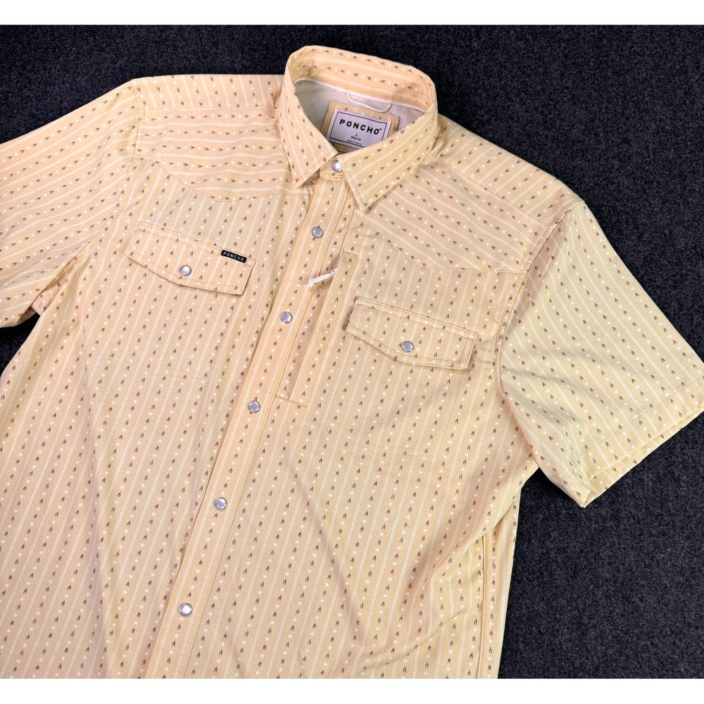 Poncho The Liberty Bell Western Performance Pearl Snap Button Up Shirt Mens L